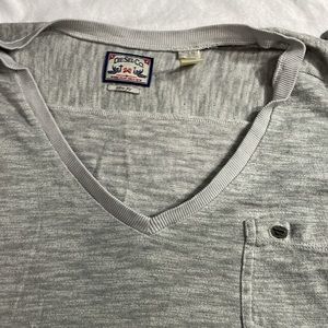 Diesel Women’s Workwear V-neck Slim-fit Top Size XL